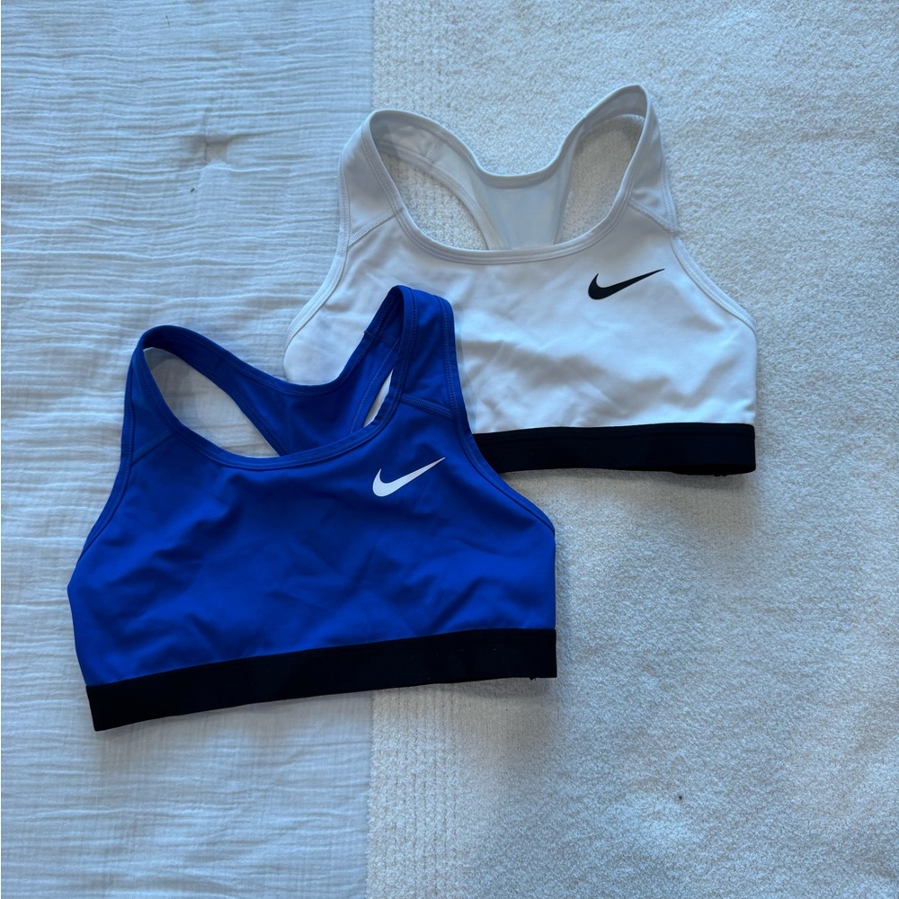 Nike Dual Pack Blue and White Sports Bras